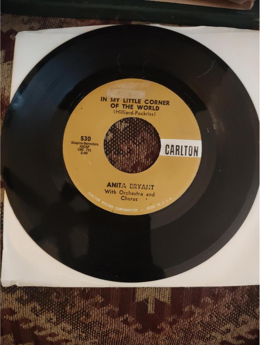Anita Bryant - in my little corner of the world- vinyl 45